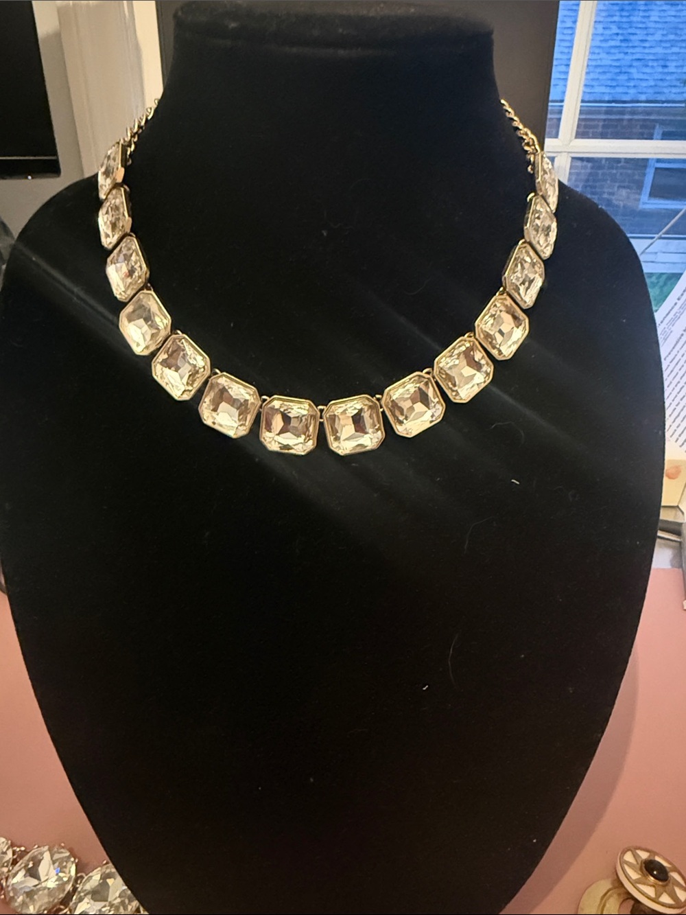 Gold Crystal Statement Necklace - Women Jewelry
